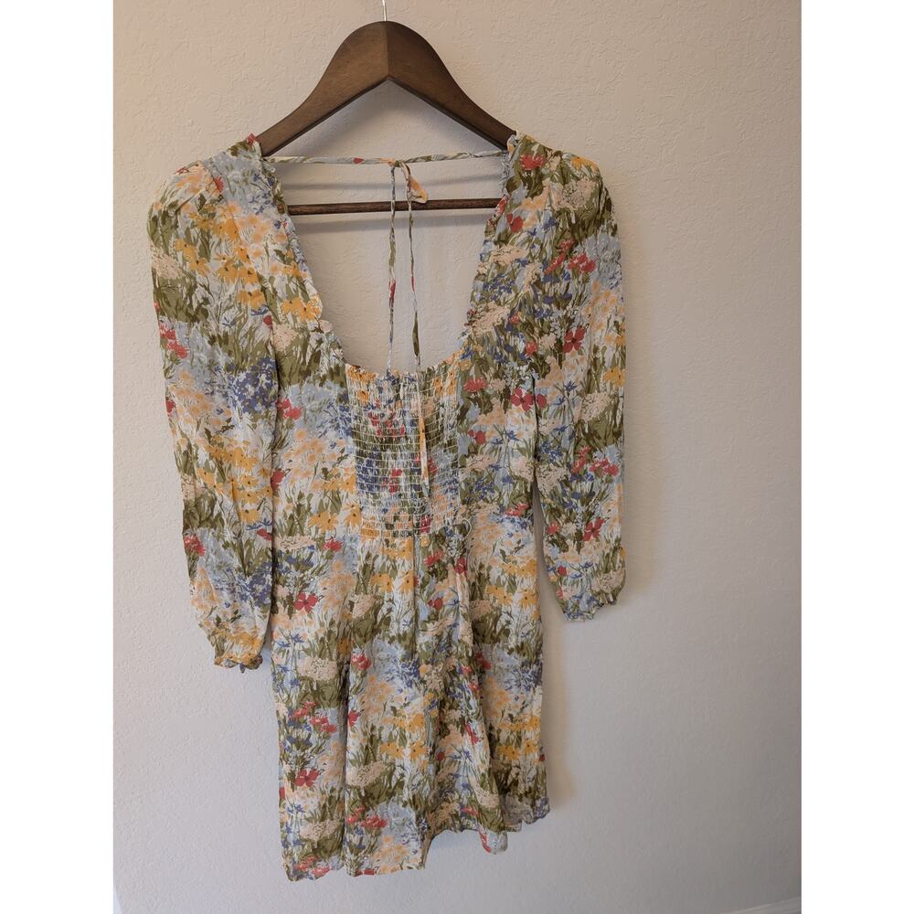 Reformation Floral A Line Feminine Chiffon dress Countryside Cottagecore Sz 6 - Picture 5 of 9